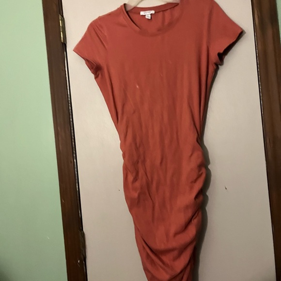 Rust Orange Ruched Dress - Picture 1 of 1